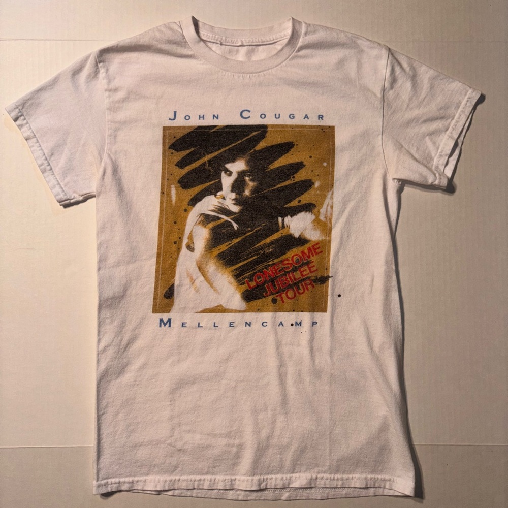 Vtg John Cougar Mellencamp 1988 Lonesome Jubilee Tour Modern Reprint Tshirt Sz S